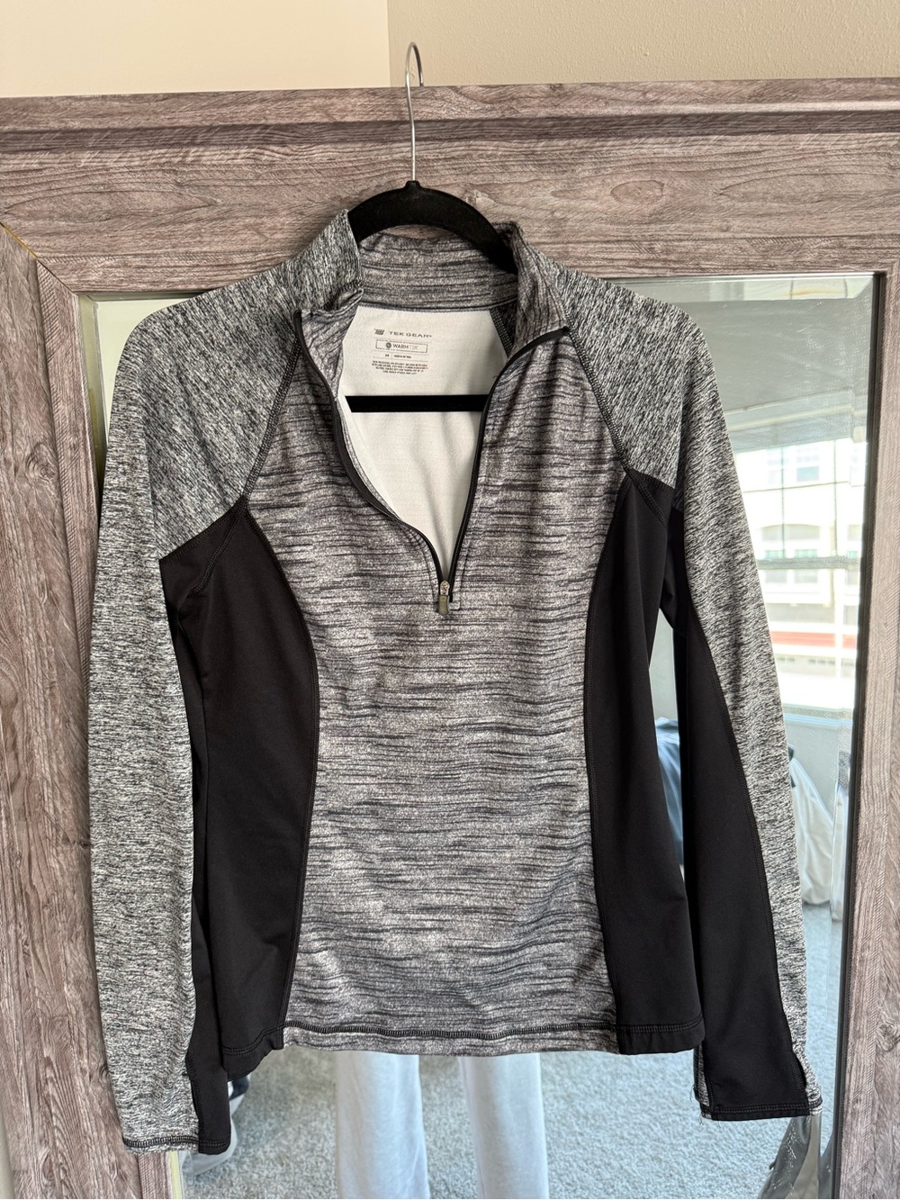 tek gear Grey Heather and Black Quarter-Zip Active Pullover